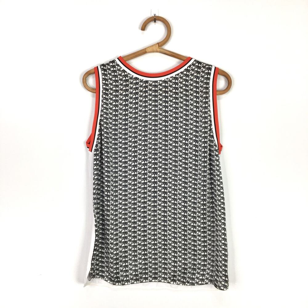 Caractere Black white red geometric lotus flower print tank top Size Small